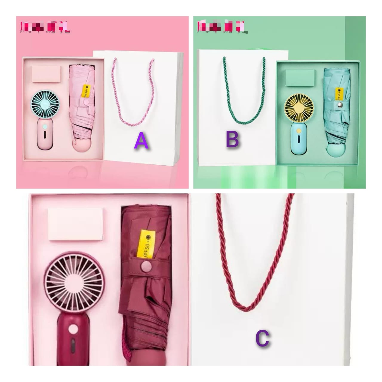 Umbrella fan gift set