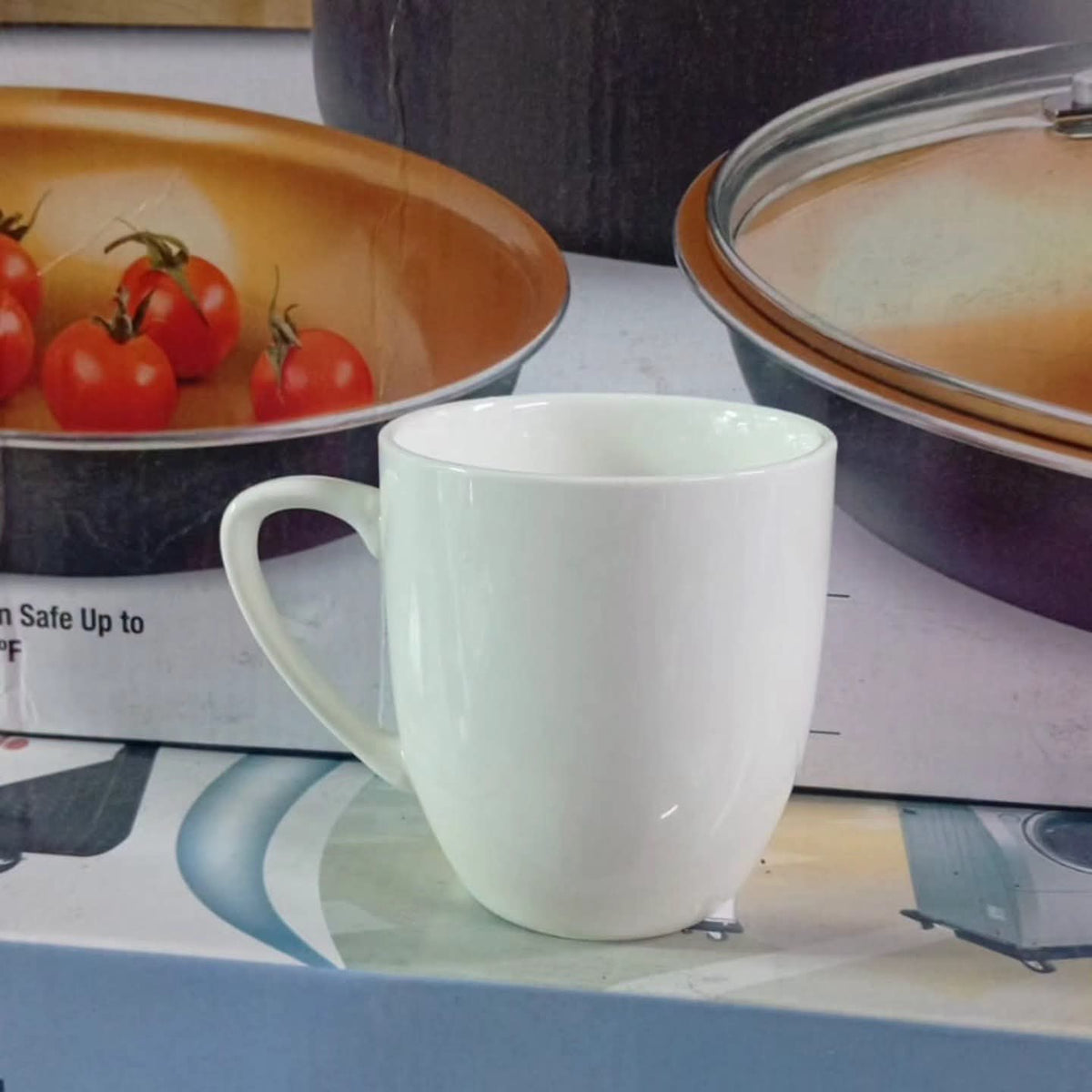 6Pcs 280ml Porcelain White Coffee Tea Cups
