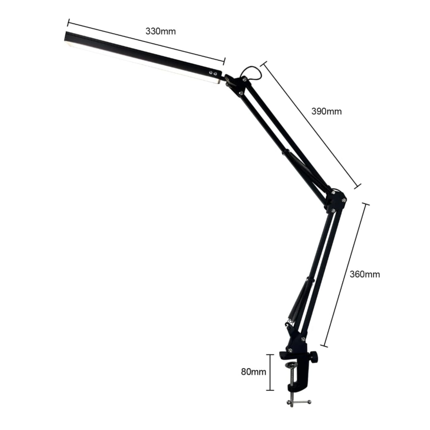 Modern Clamp On LED Desk Lamp with 3 Color Modes and Flexible Arm