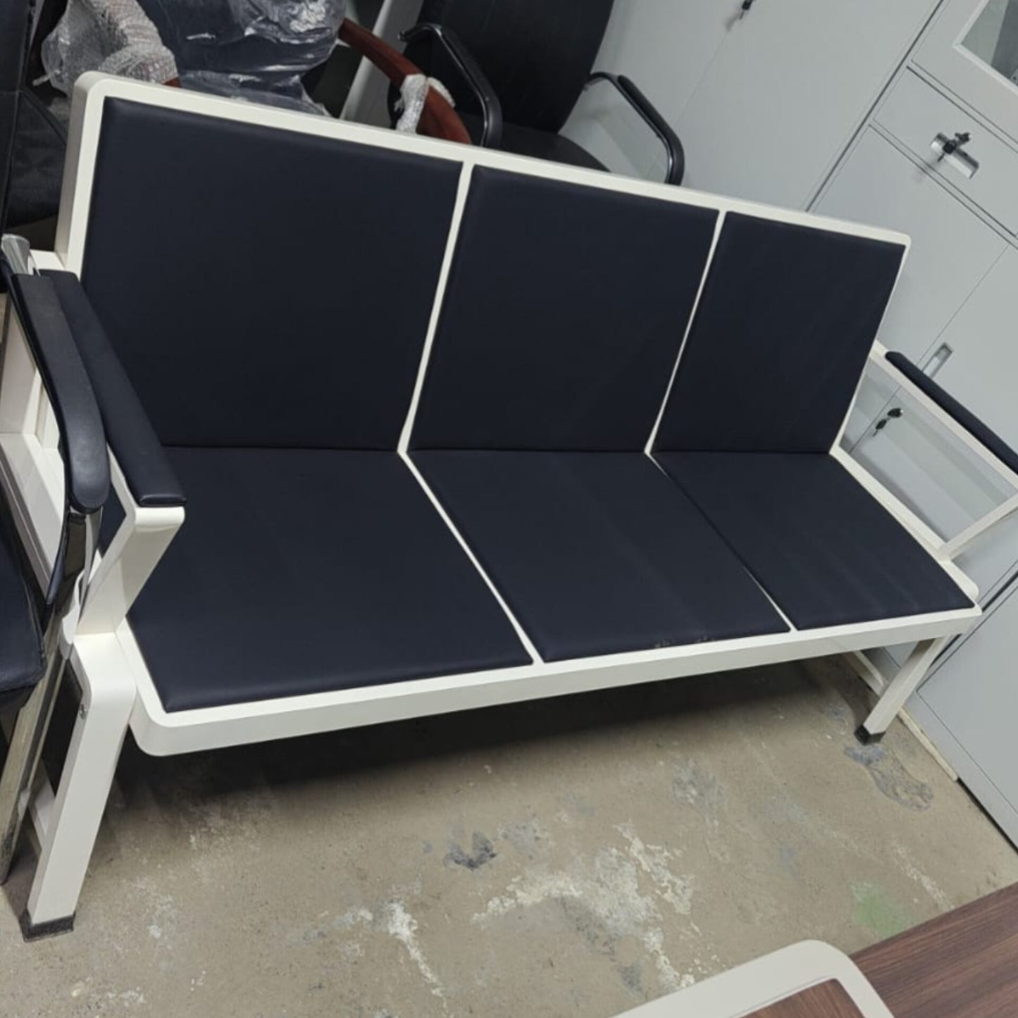 3 Seater PU Leather Waiting Bench