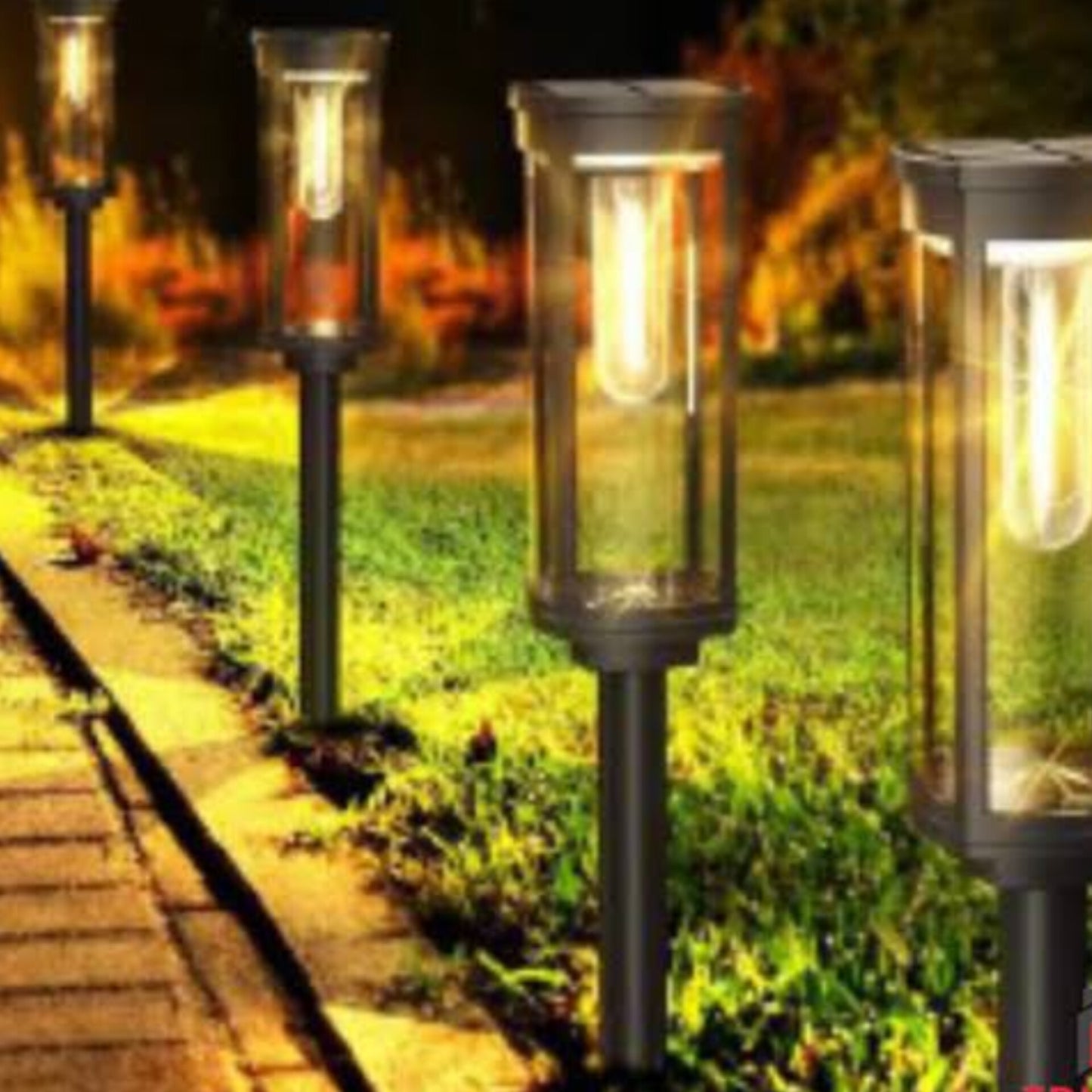 Cylindrical Solar Pathway Lights