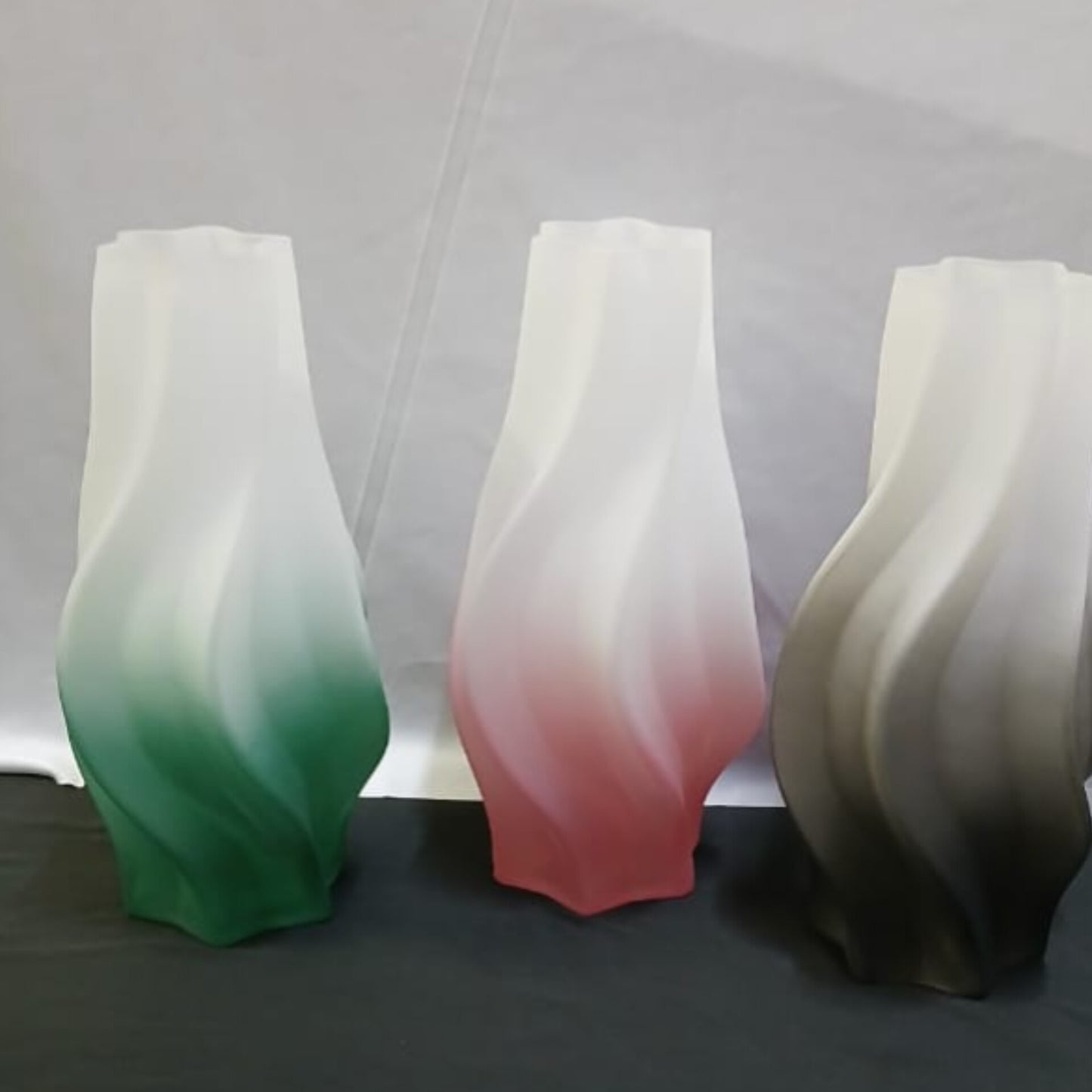 Large Wavy Ombre Gradient Glass Decorative Vase