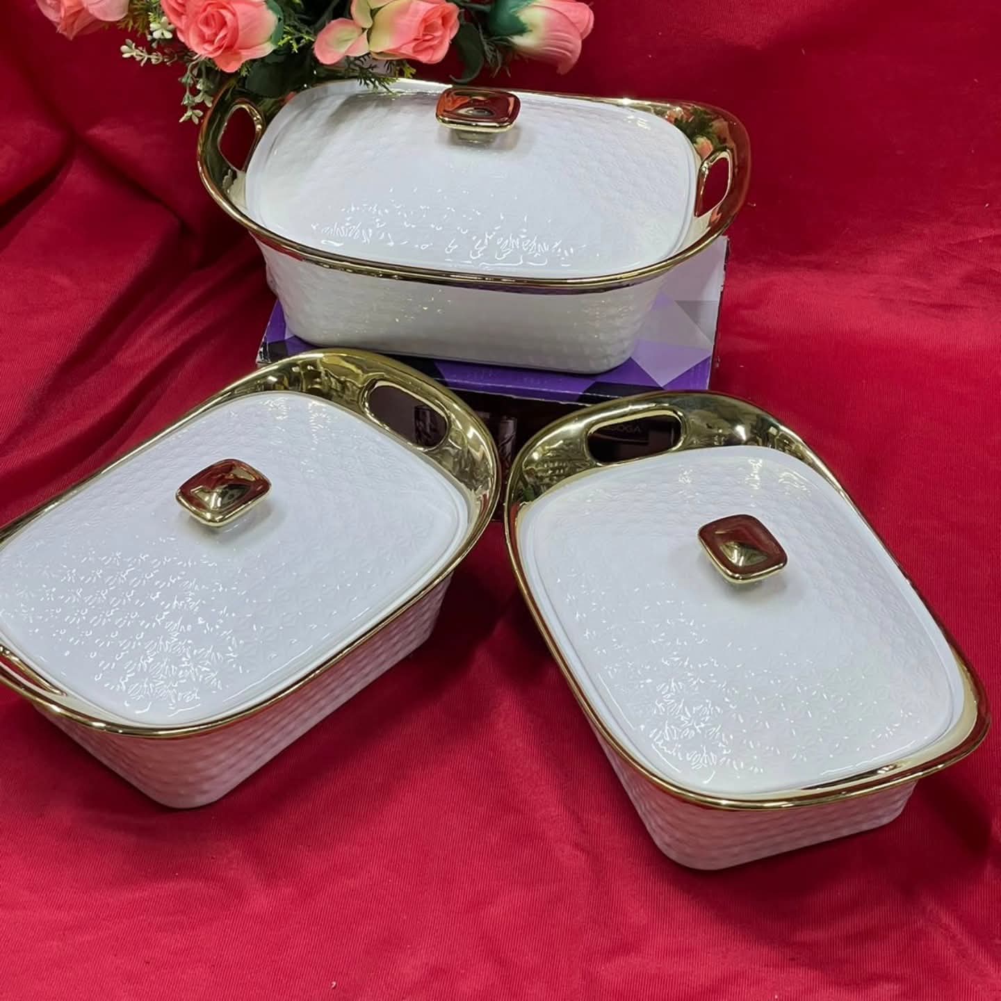 3Pc Ceramic Serving Dish Set