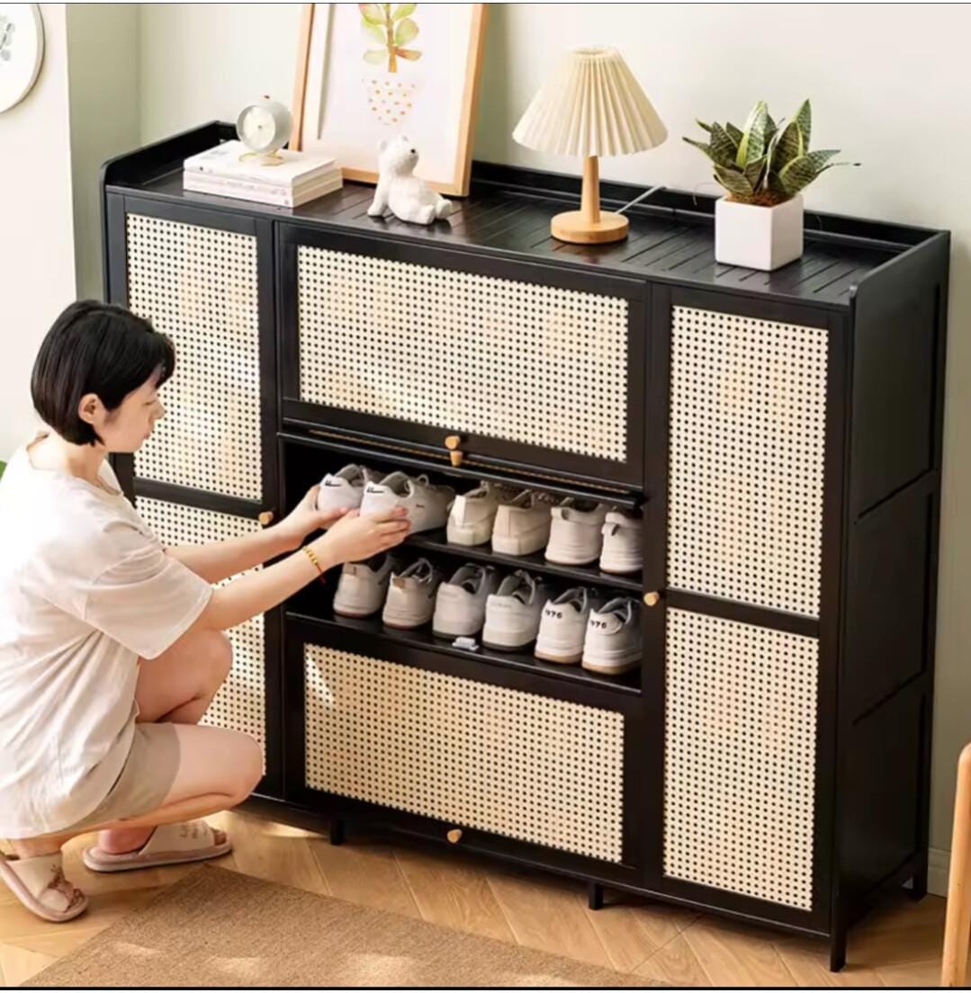 Large wooden shoe rack