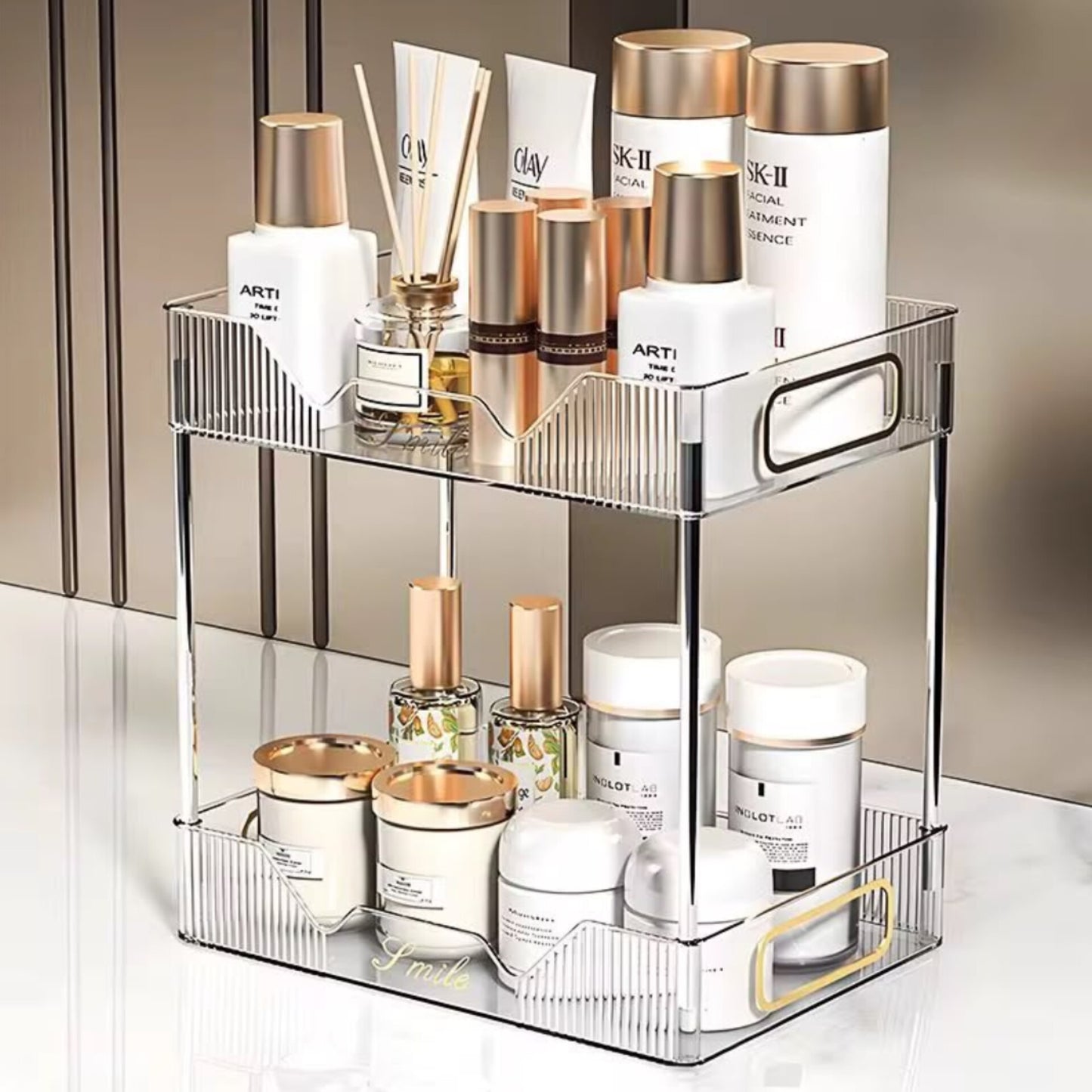 2 Tier Rectangular Countertop Storage Organizer
