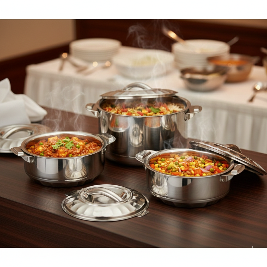 Large stainless steel hot pot food warmers