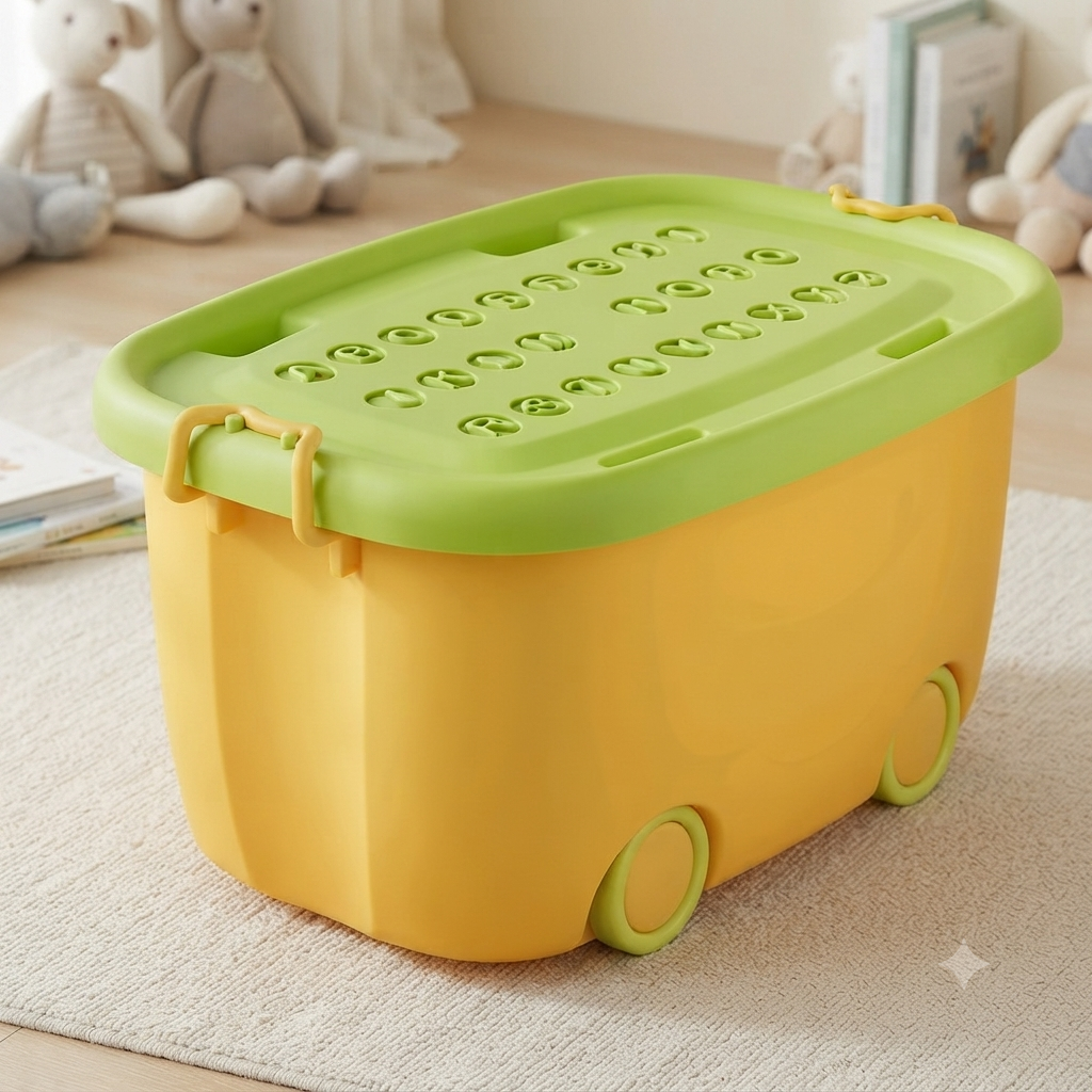 Plastic Storage Box with Wheels