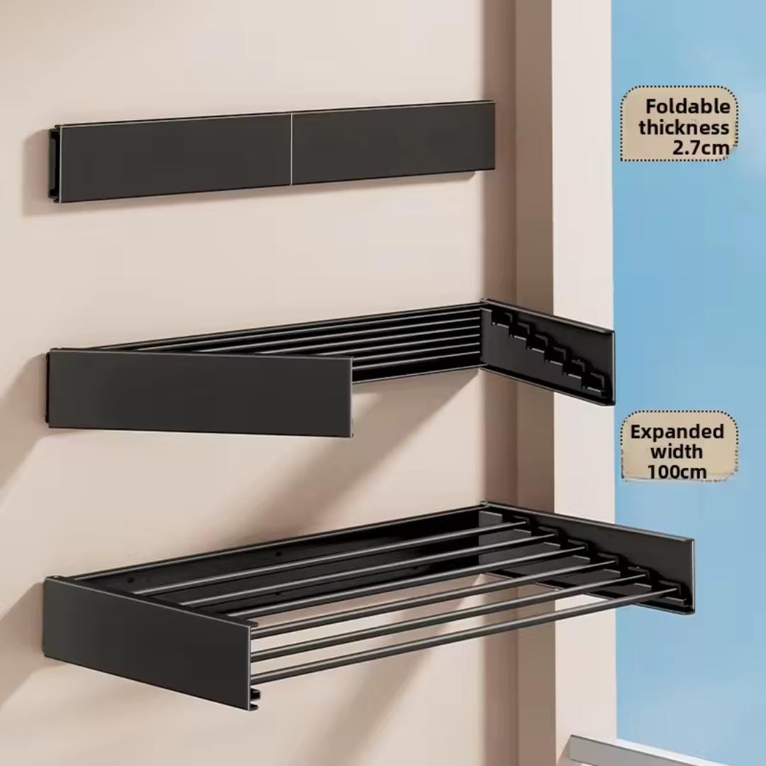 100Cm Long Folding Wall Mounted Clothes Drying Rack Gha