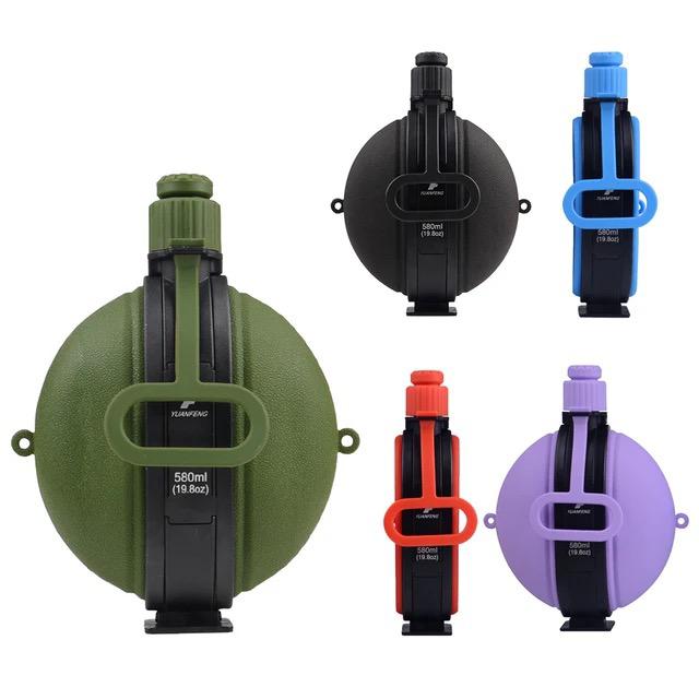 580ml Foldable Silicone Water Bottle with Integrated Compass