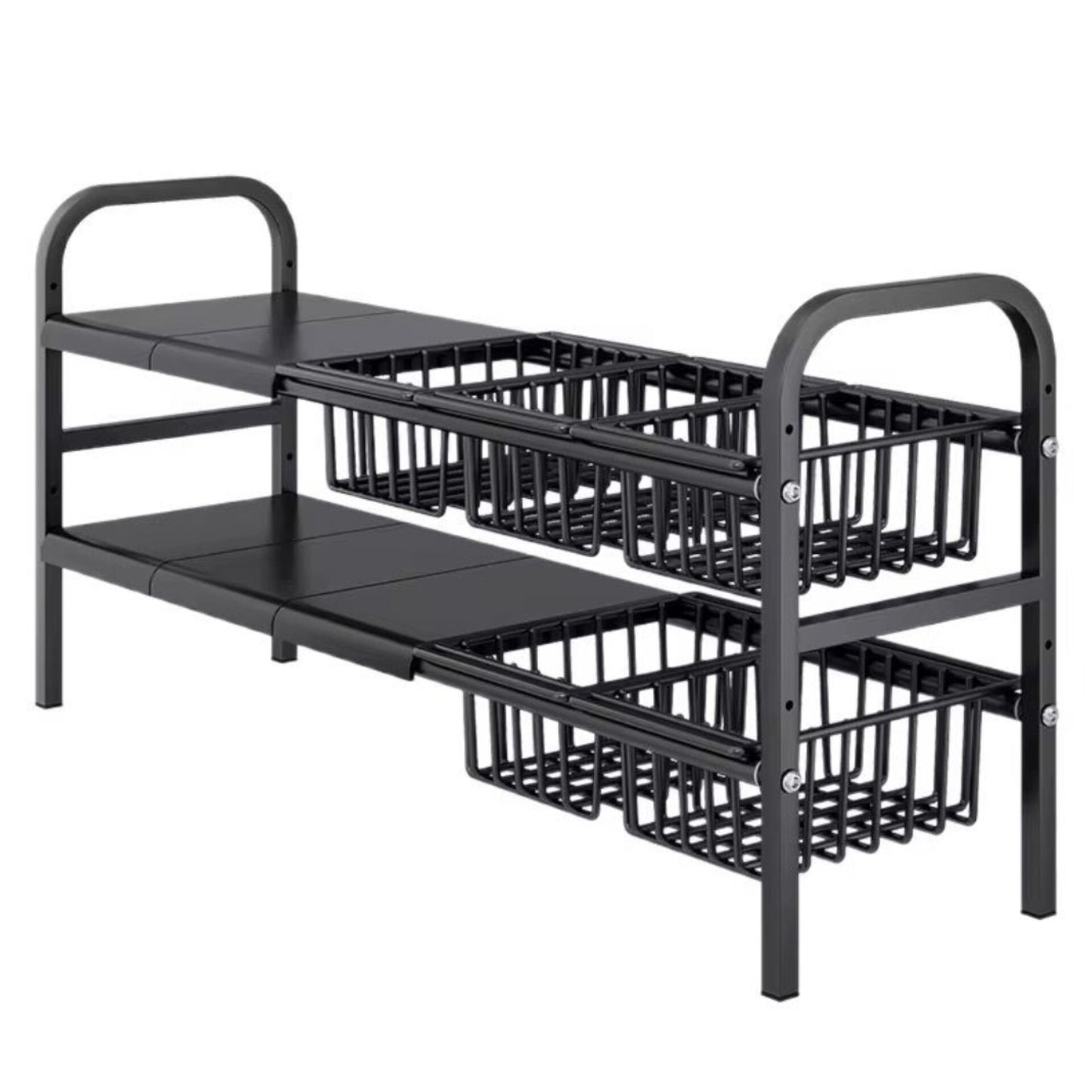 Expandable Under Sink Organizer with Five Storage Baskets