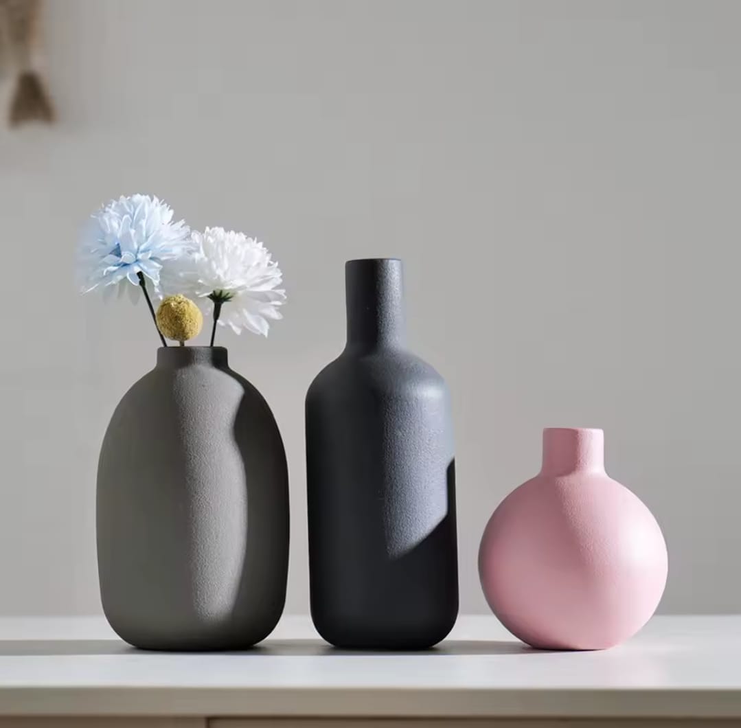 3Pc Morandi Ceramic Vases gha