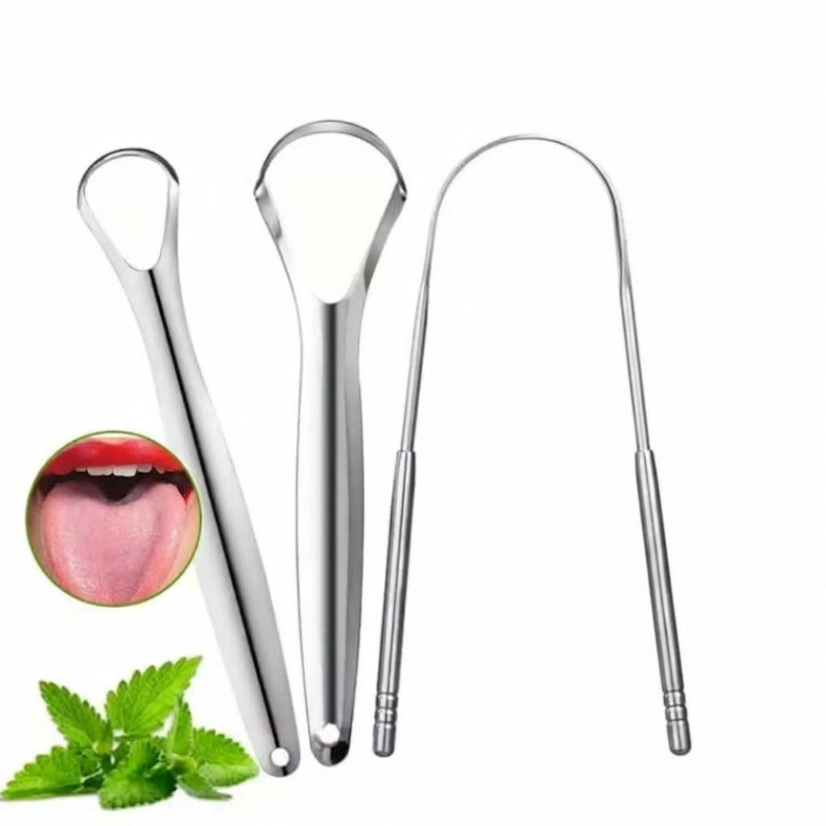 Stainless Tongue Scrapper Cleaner Kit