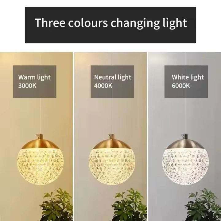 Gold Acrylic Ball Pendant Light