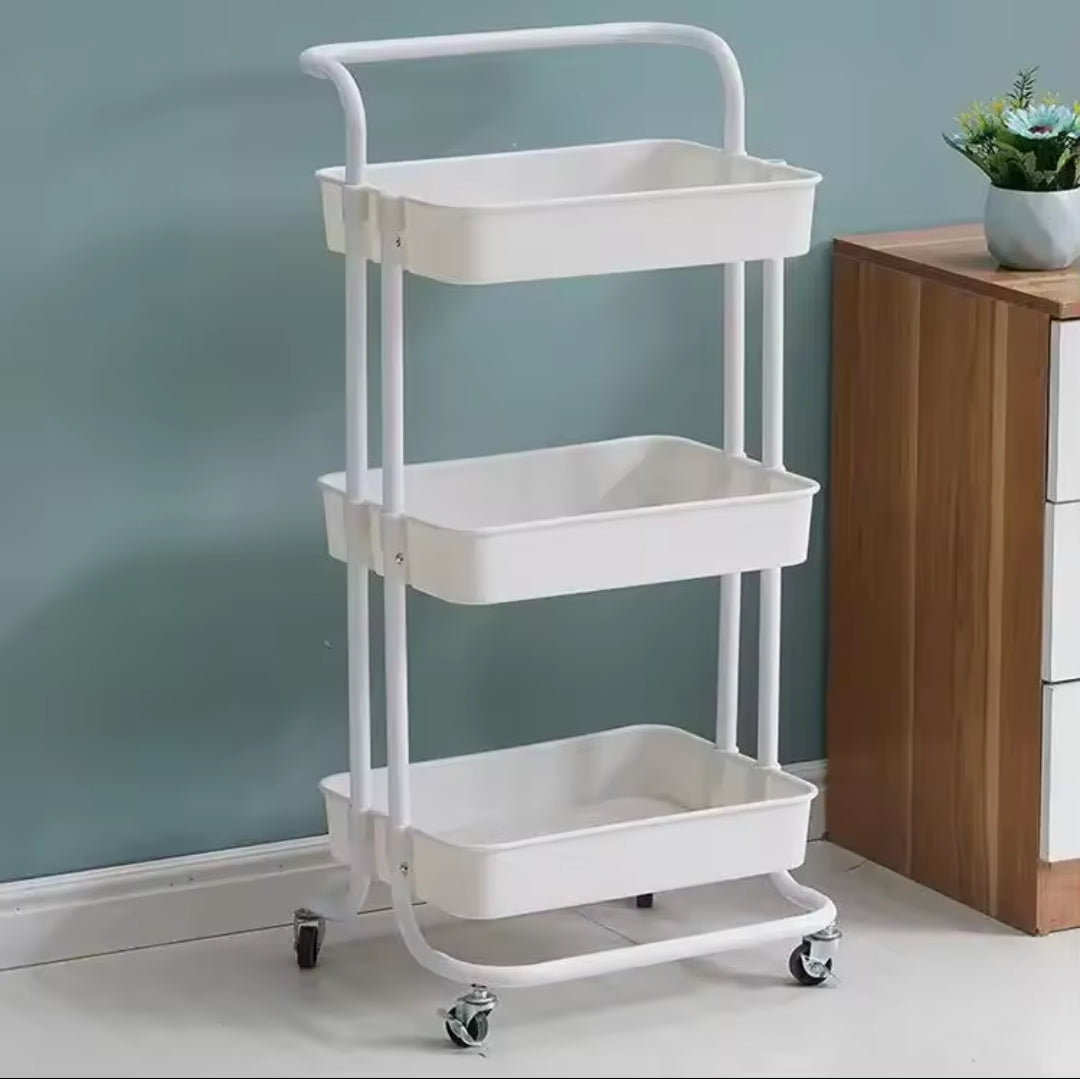 Metallic trolley storage rack
