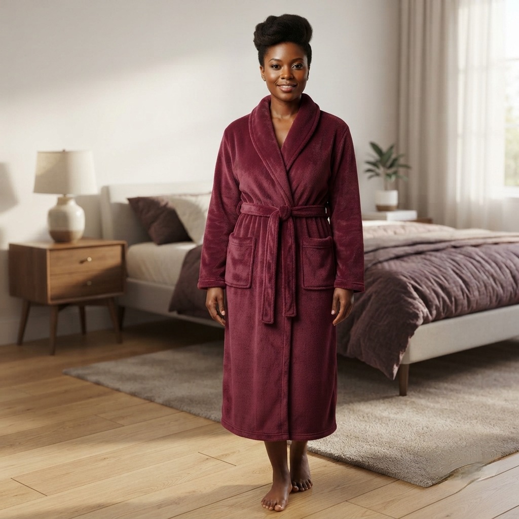 Medium Size Microfiber Fleece Bathrobe Gha