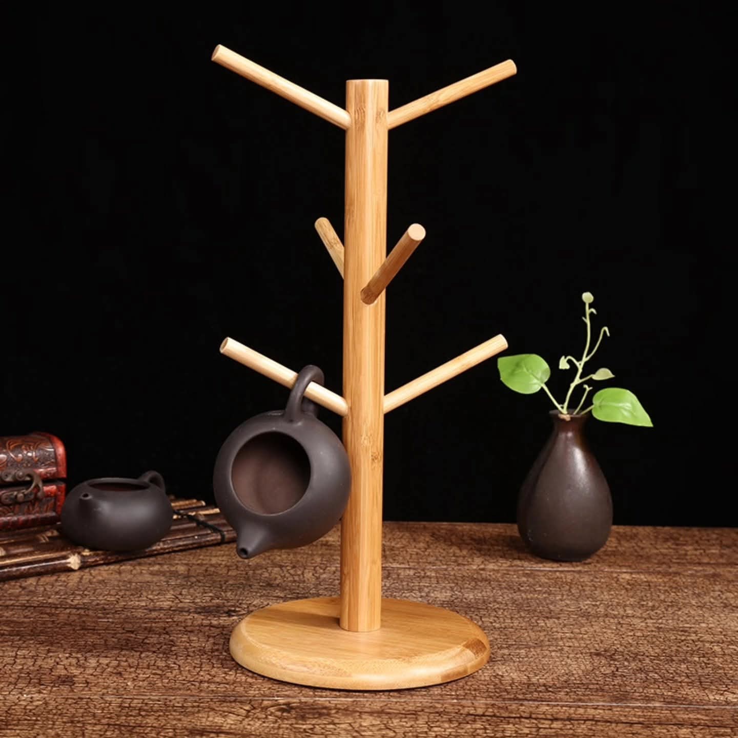 6 Slot Bamboo Cup Holder