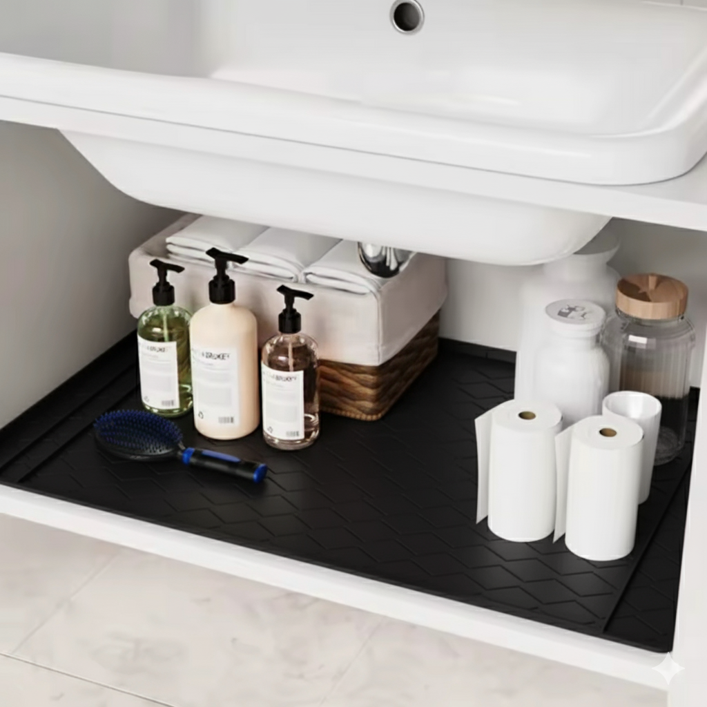 Waterproof silicone under sink mat