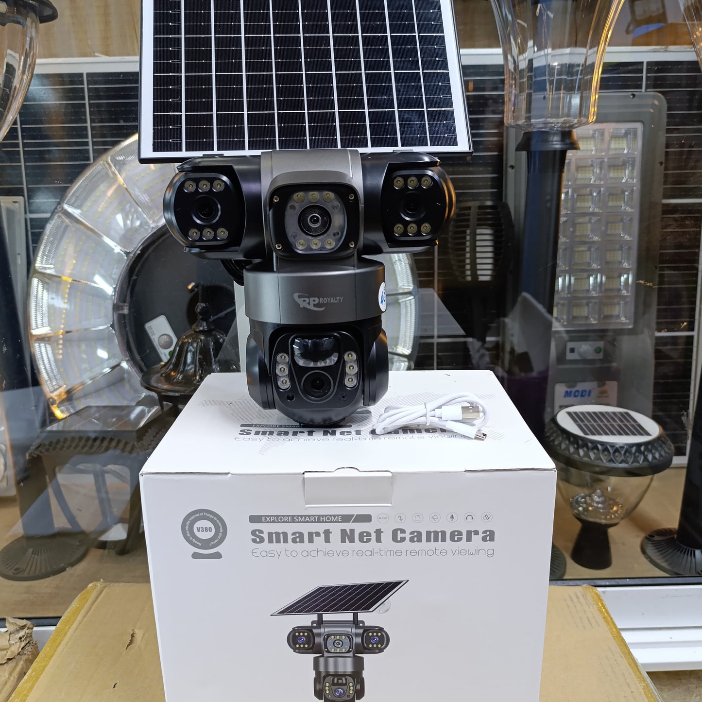 Triple Lens 4G Solar PTZ Camera with Auto-Tracking, Two-Way Audio, and Triple-Screen View