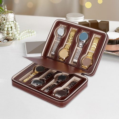 8 slots double layer watch organizer