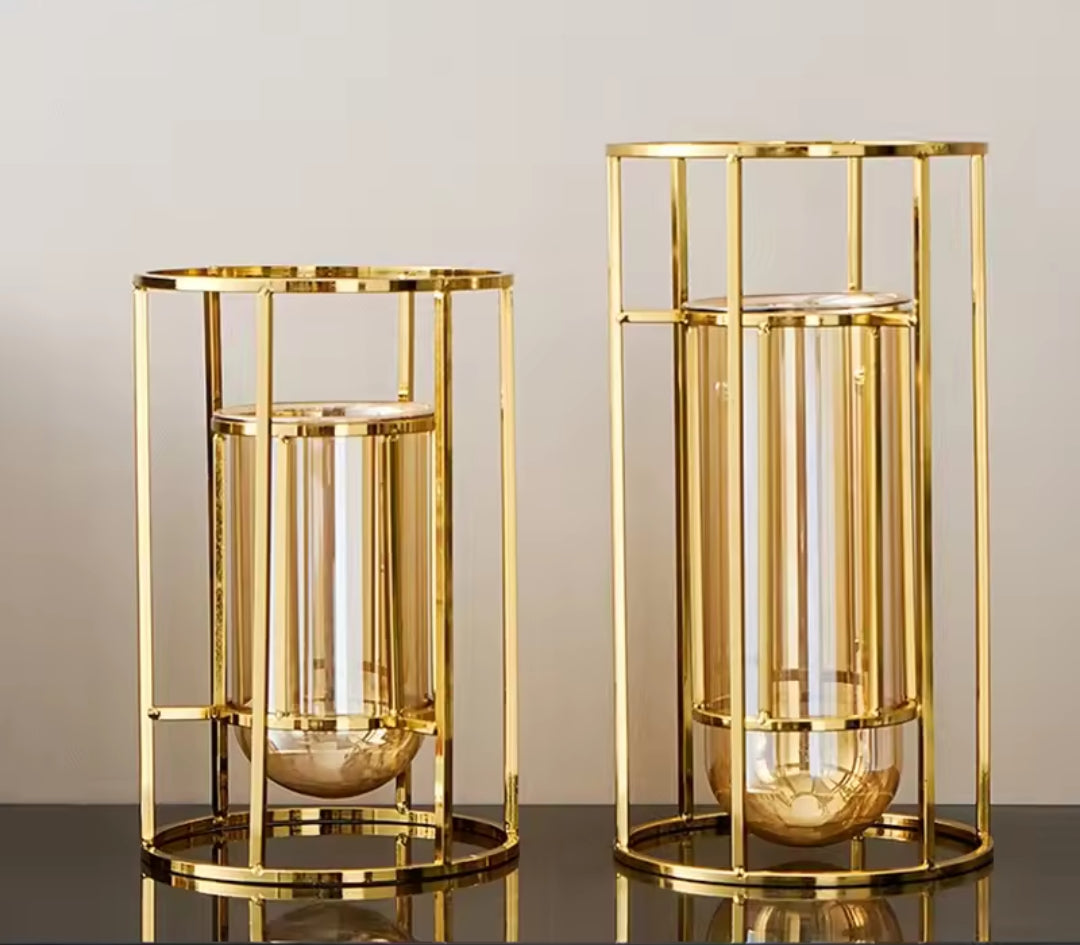 Gold Framed Glass Vase