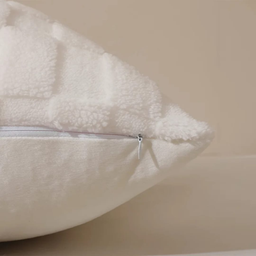 Plush Flocking Cushion Cover 1pc