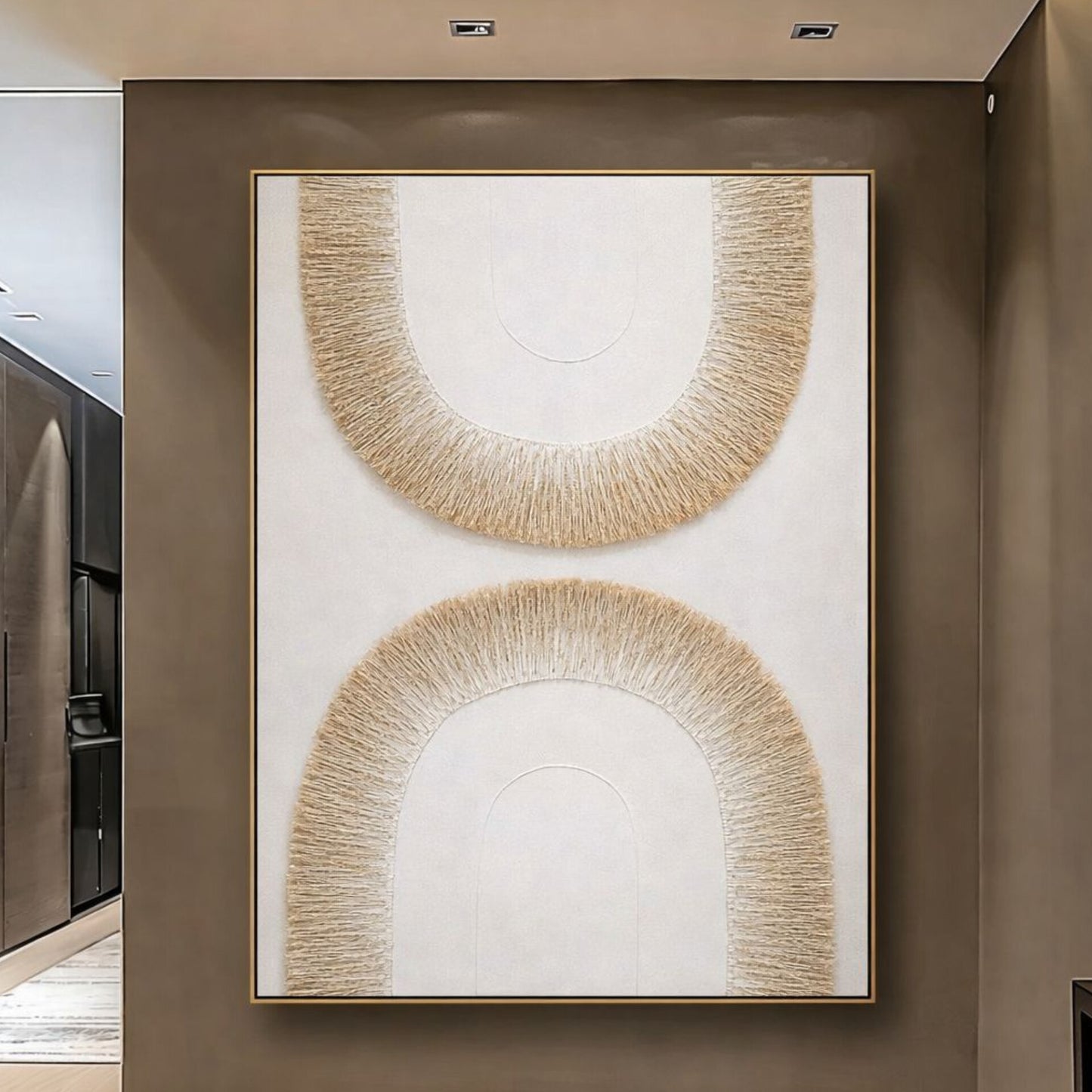 Handcrafted Textured Arch Canvas Wall Art
