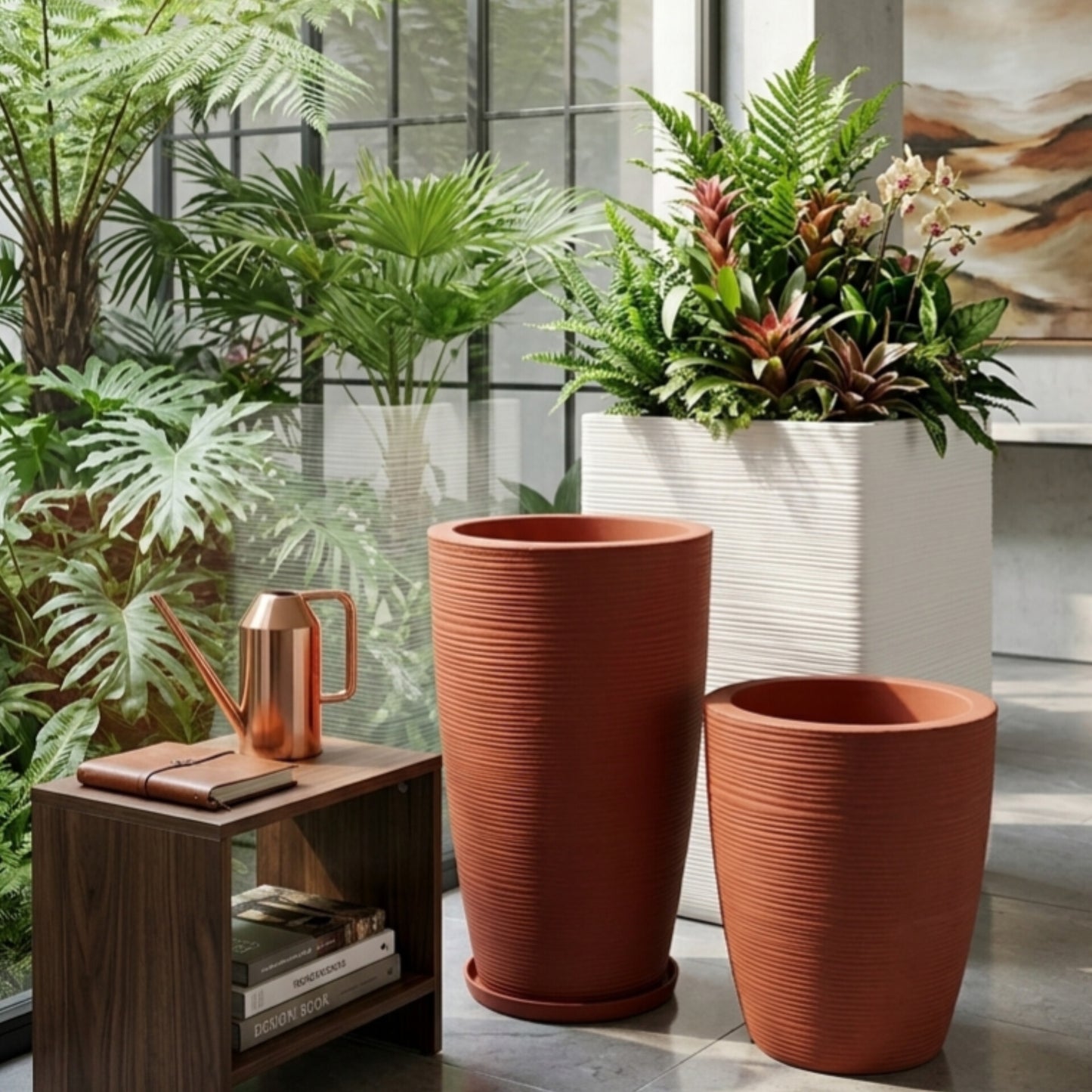 Round Planter Texture Finish