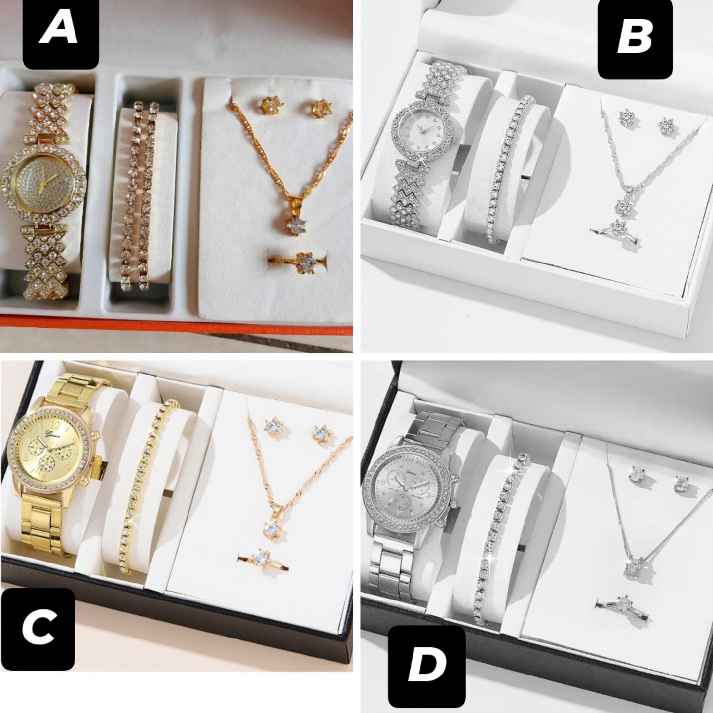 6 PCs Ladies Watch and Jewelry Gift Set