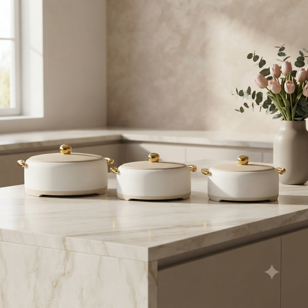 3pcs Oval Insulated Hotpots
