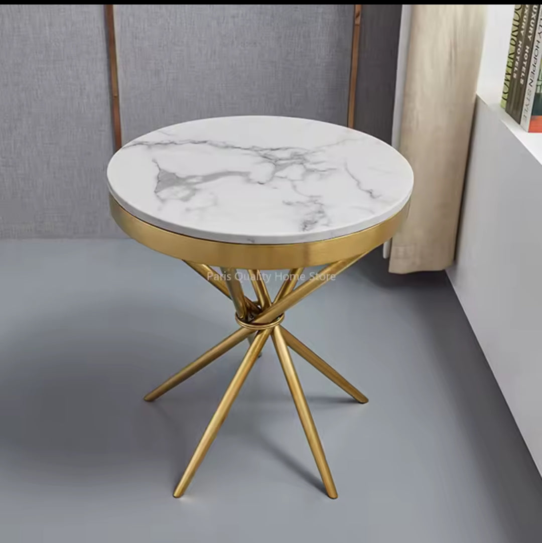 Round table with gold legs