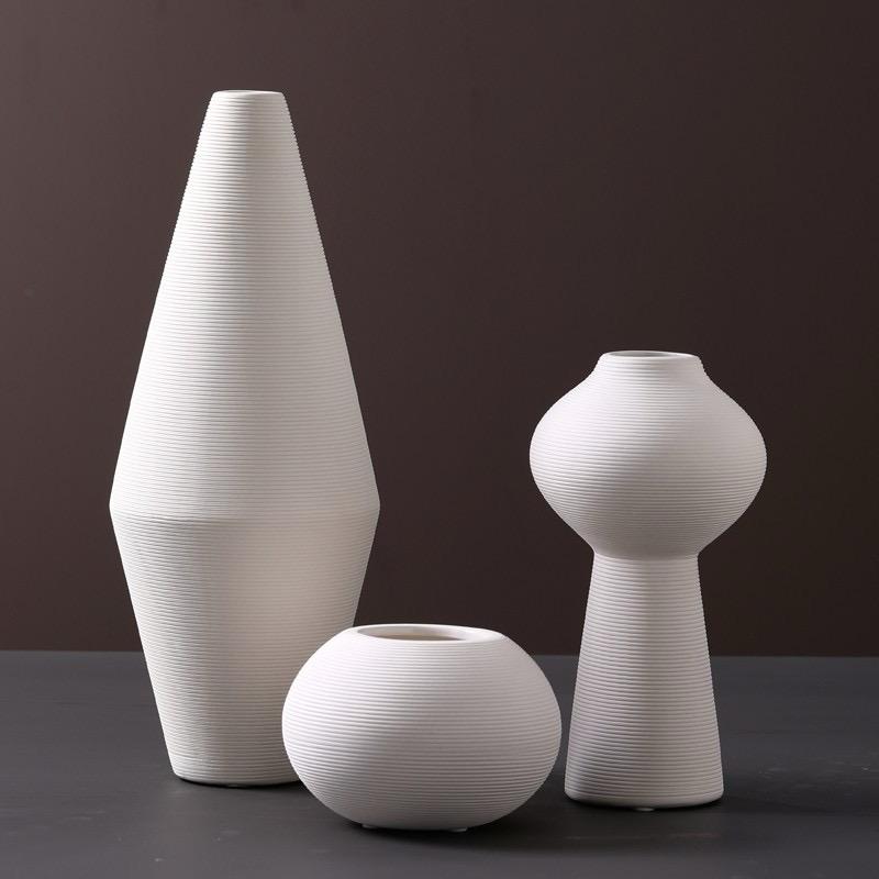 3 Piece Minimalist Ceramic Vase Set gha