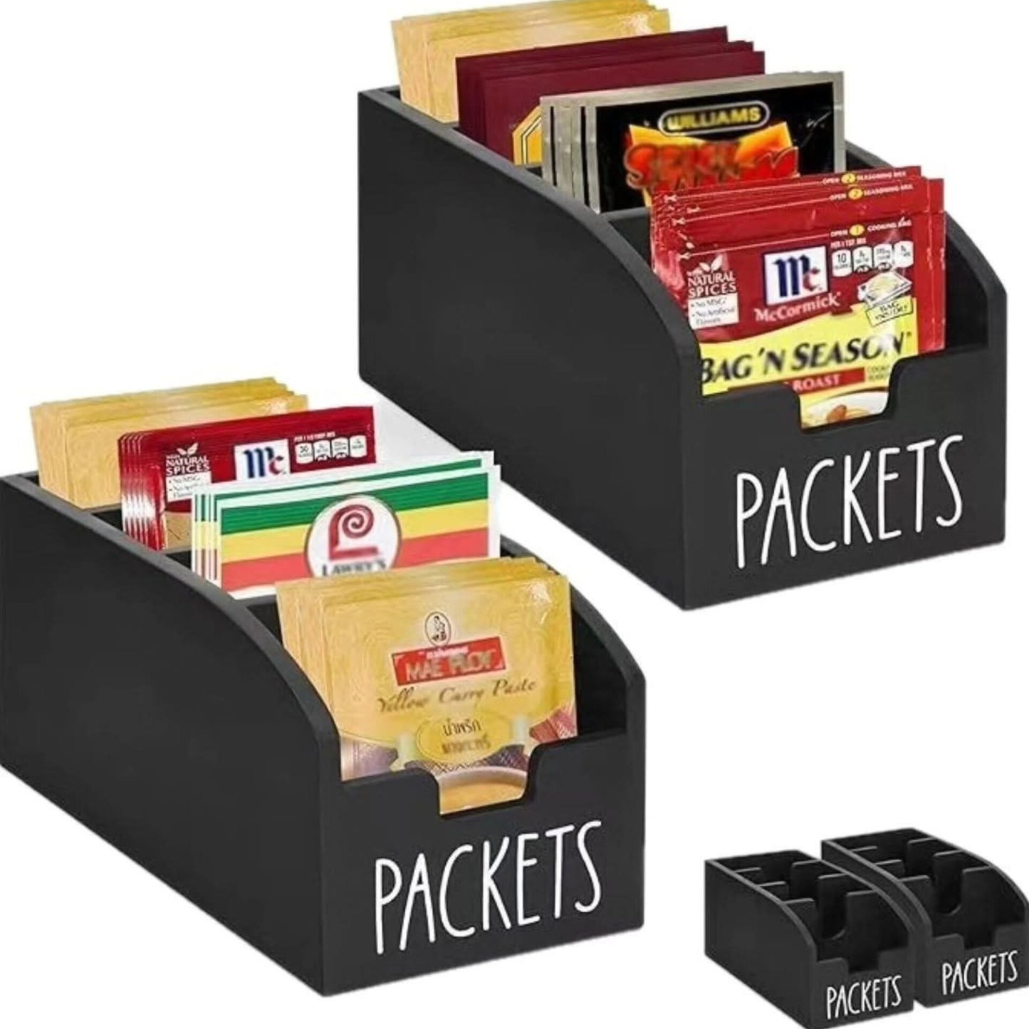 Wooden Tea Bag and Coffee Sachet Storage Organizer Box