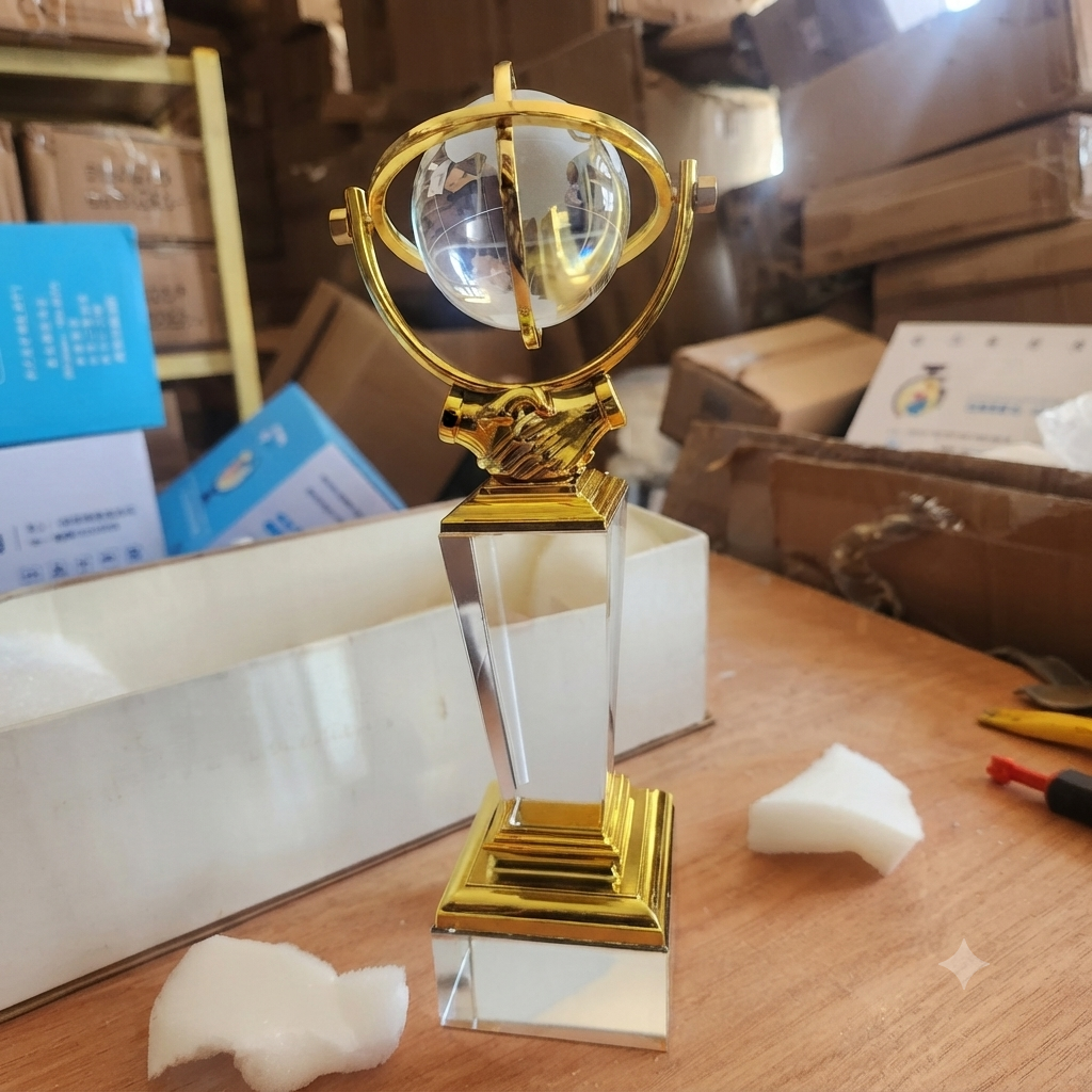 Globe Trophy Office Decor Figure