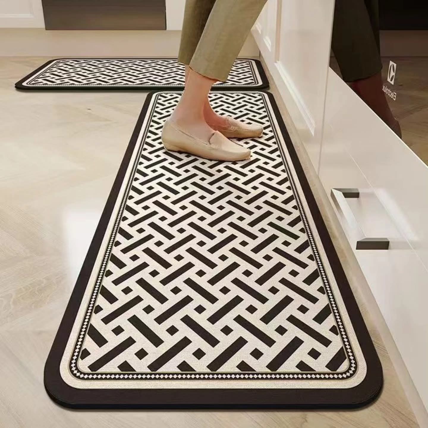 2Pc Anti Slip Kitchen Mat Set