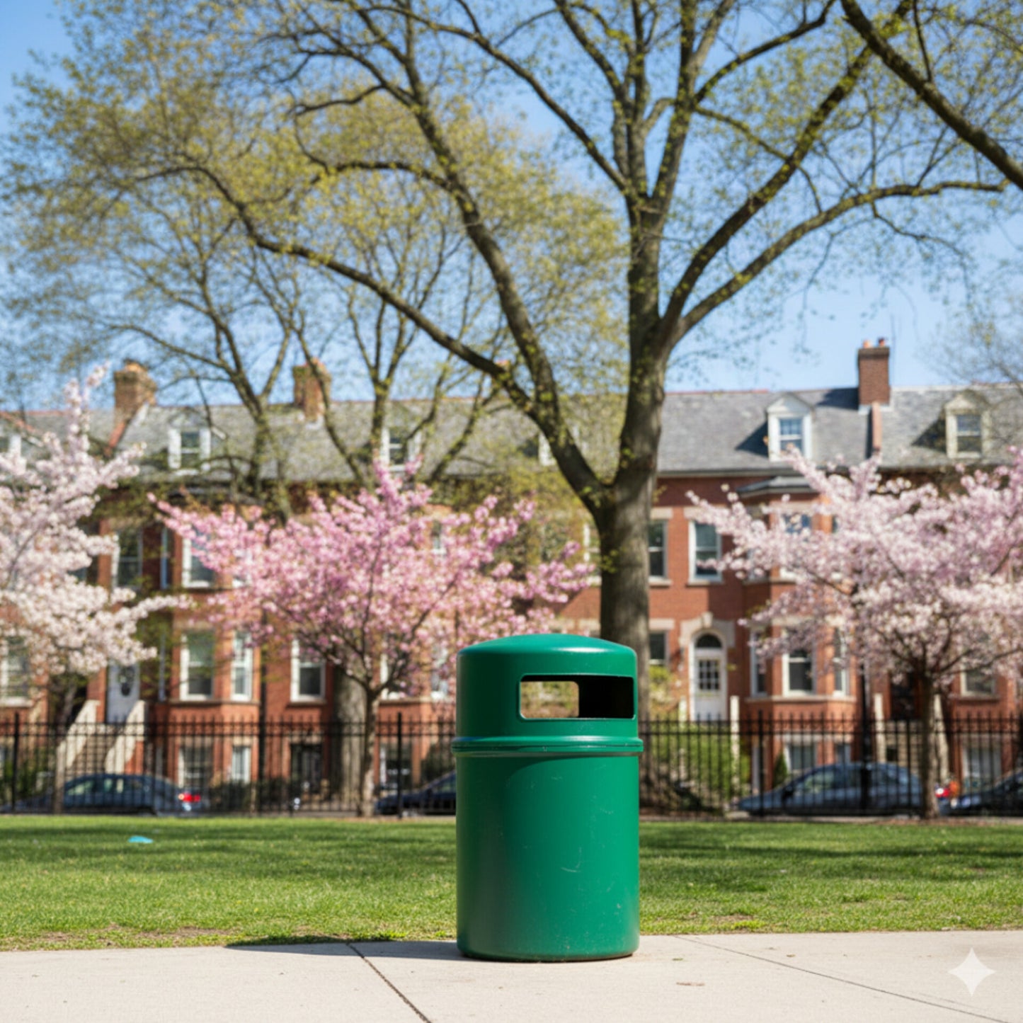 90 Liter Cylindrical Outdoor Waste Bin