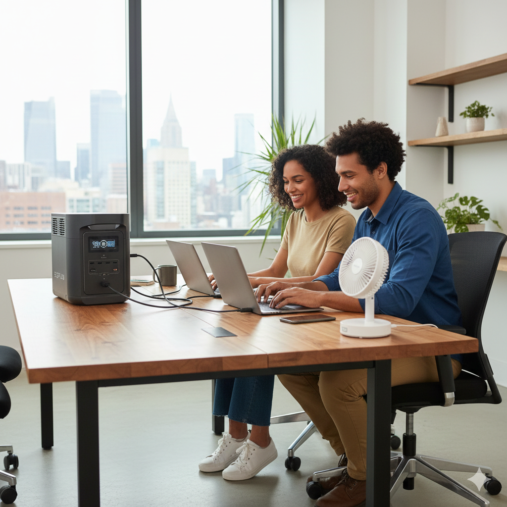 EcoFlow EFE980-UK Portable Power Station with Free 6-in-1 Rechargeable Fan