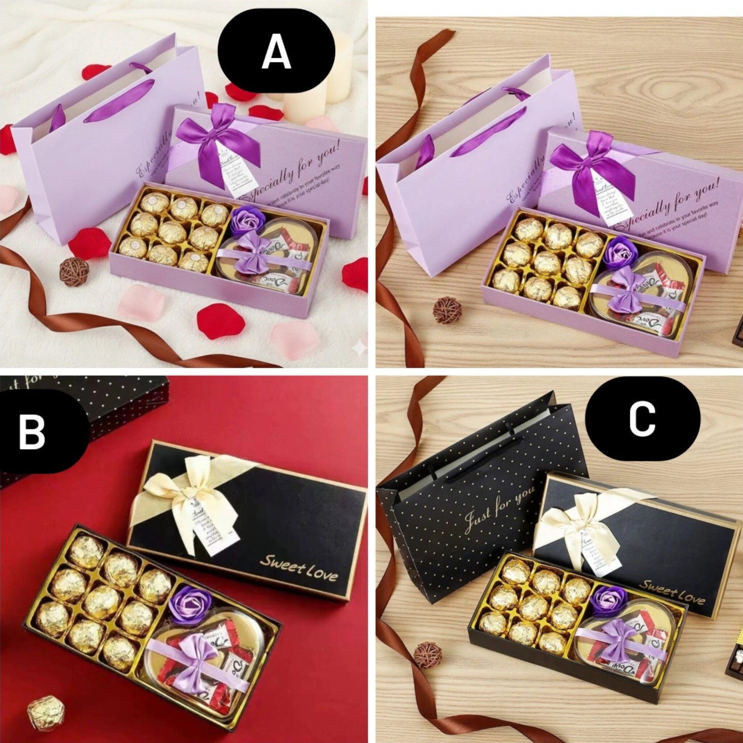 Valentine's Day Chocolate and Soap Rose Gift Set