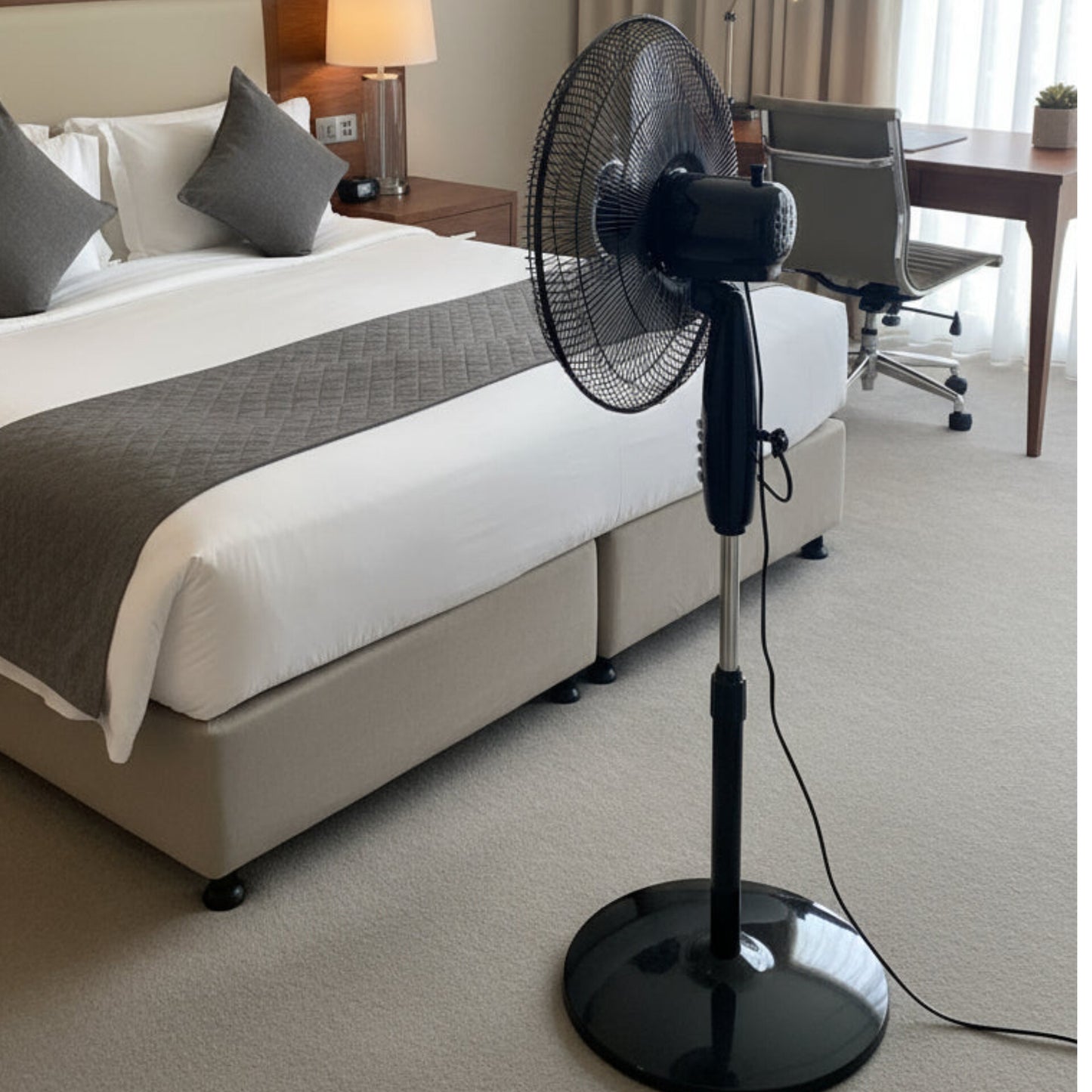 Black Stand Fan with Remote RM/669