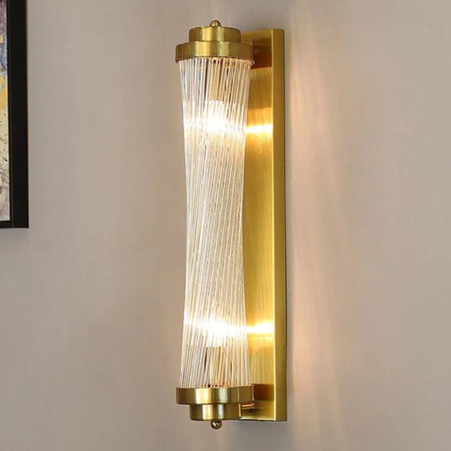 Gold and Spiral Glass Wall Sconce Lamp