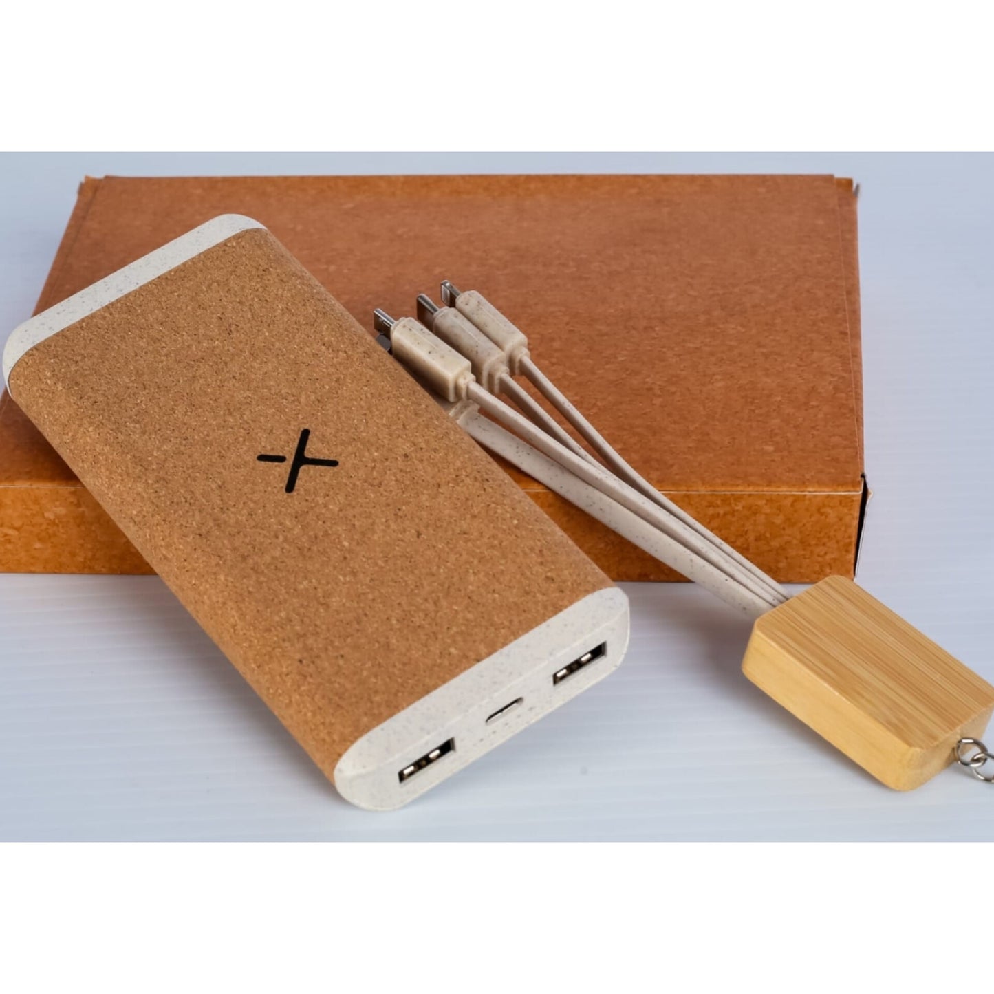 Wireless Charging Power Bank (with Bamboo)
Universal Multi-Port Power Bank
Bamboo-Accent Fast Charger