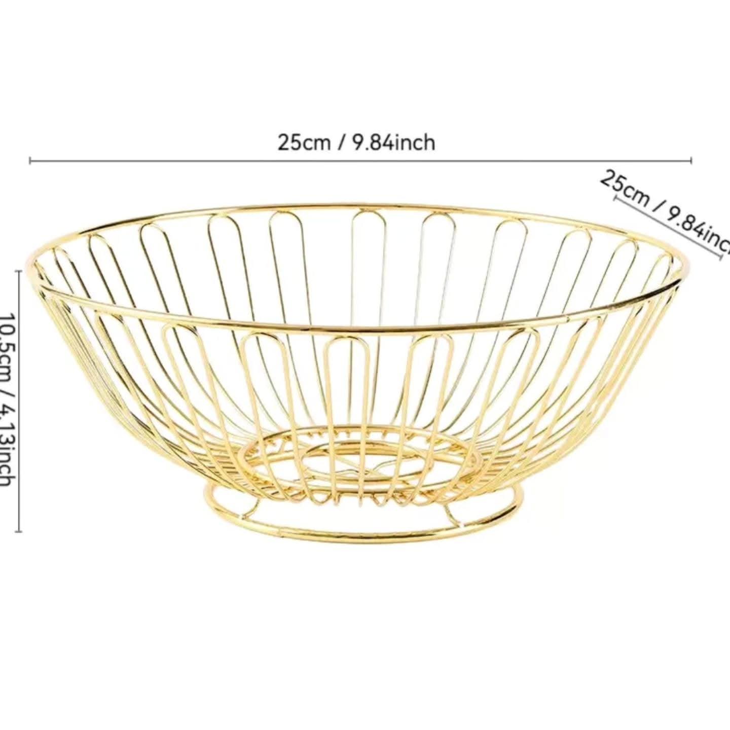 Round Metallic Fruit Basket