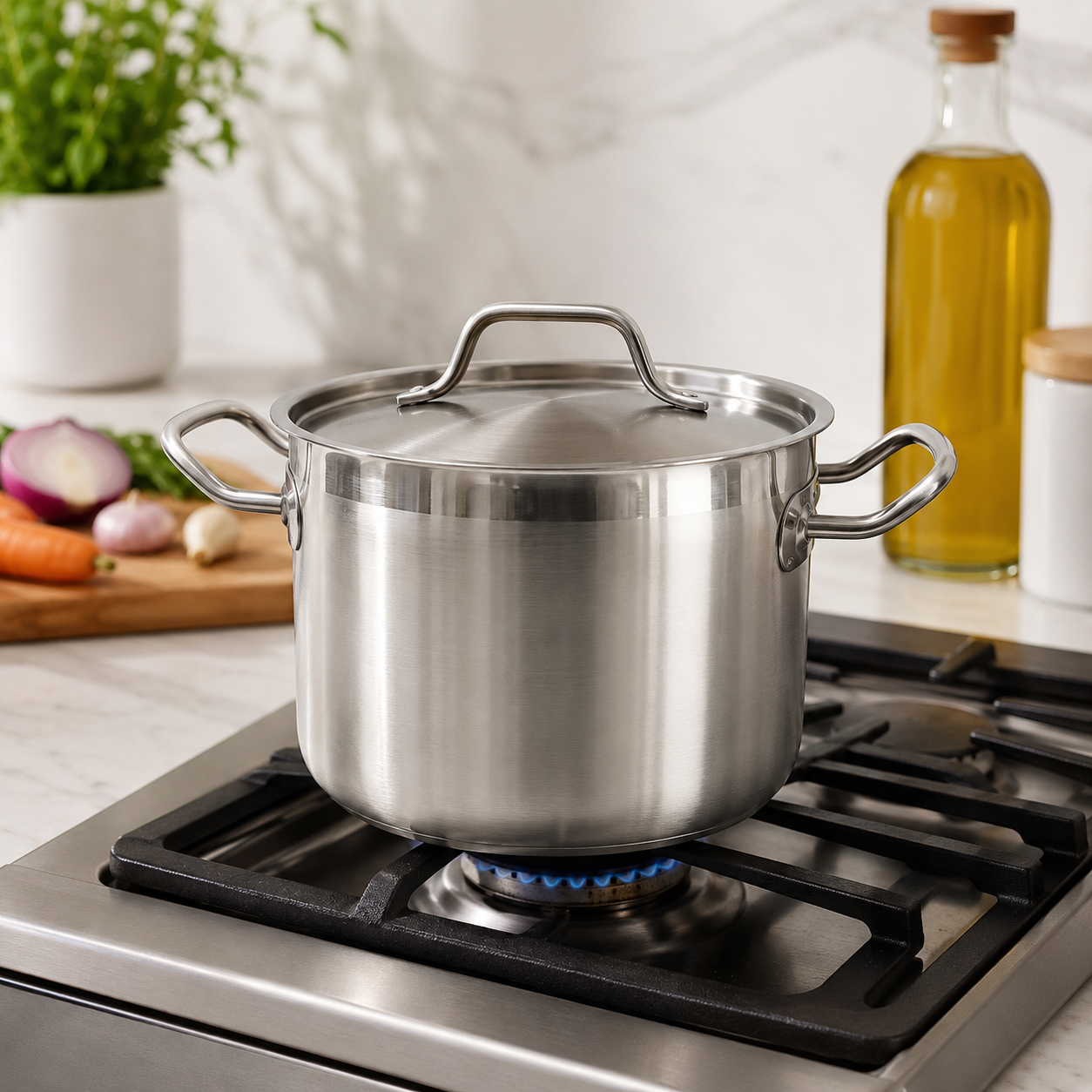 7.2L Stainless Steel Deep Casserole With Lid HMBA552 BA SS443
