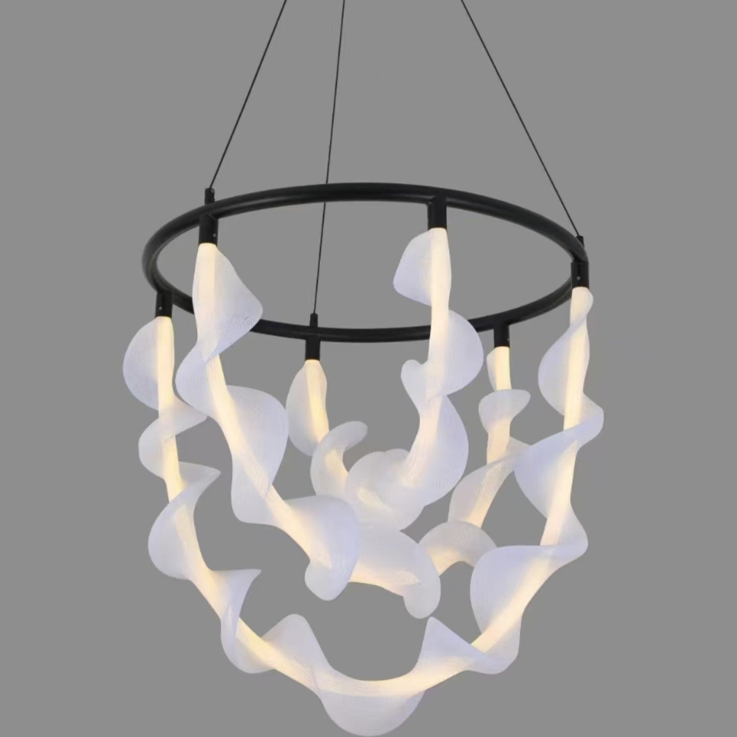 Sculptural LED Ribbon Chandelier Lamp