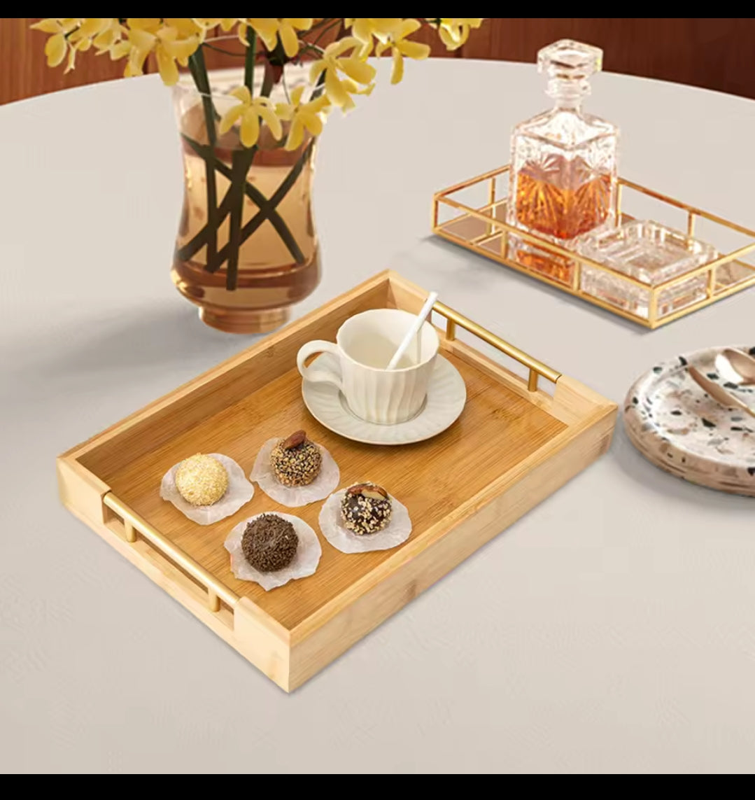 3 set bamboo serving tray