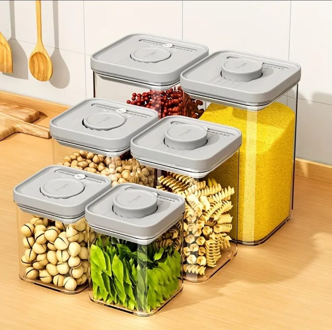 3pc airtight press-to- seal food storage container with lid