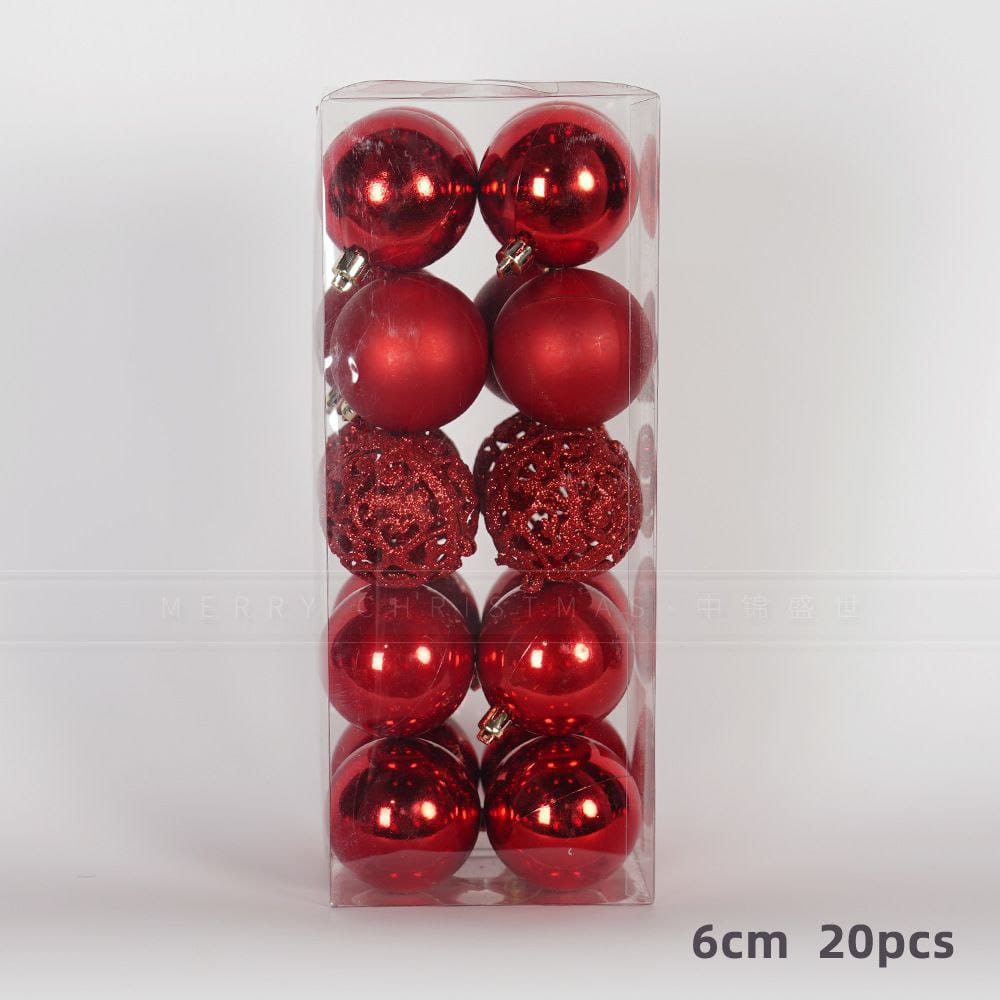 20pcs Christmas Ball Ornaments With Hanging Hooks