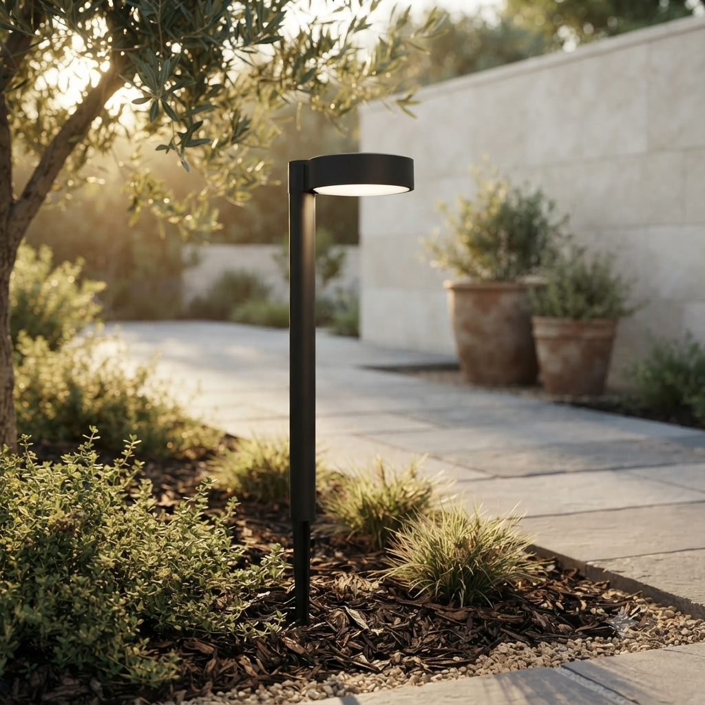 Philips LED Solar Pedestal Pathway Light Round 200 Lumen Vynce -25088