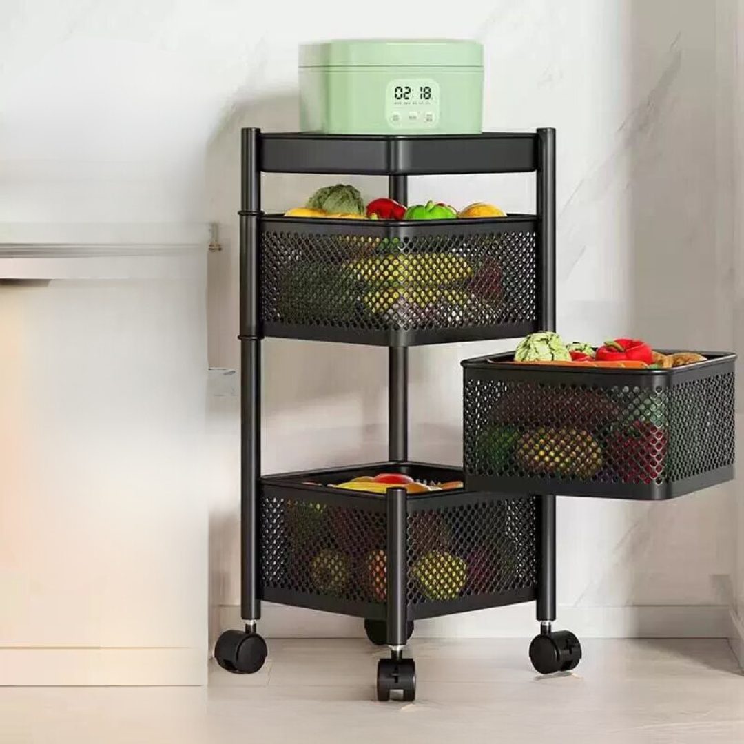 3 tier square vegetable rotating rack