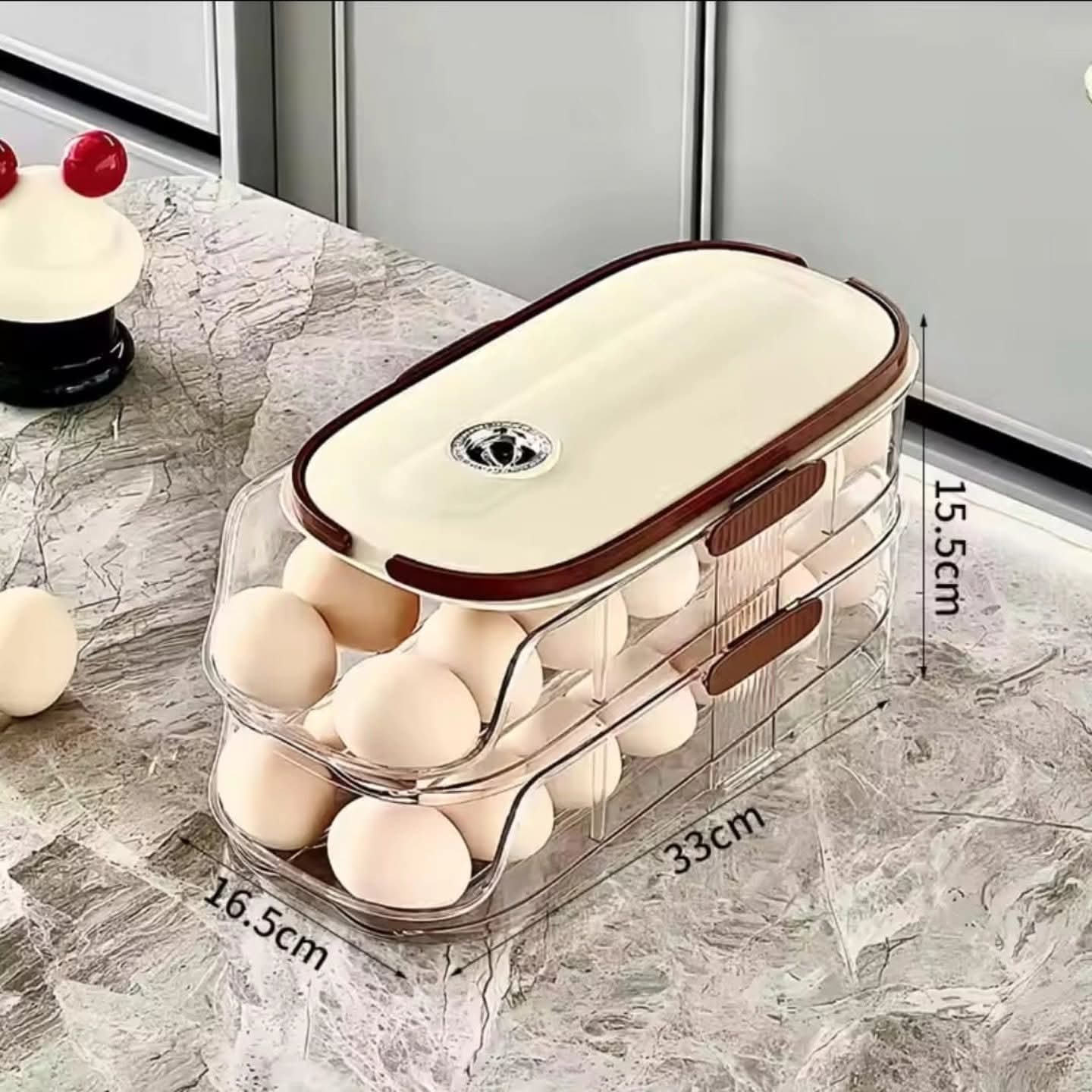 Acrylic stackable automatic sliding egg tray