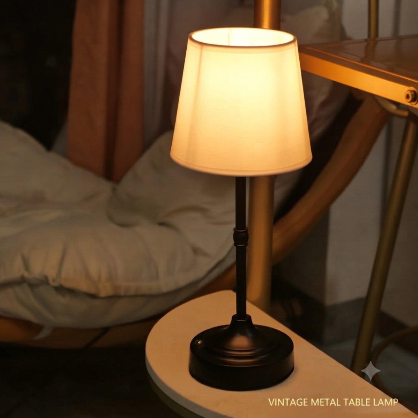Rechargeable Vintage Metal Table Lamp